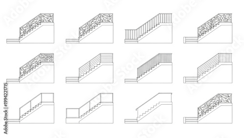 Contemporary Stair Railing Architectural Designs Collection for Modern Buildings