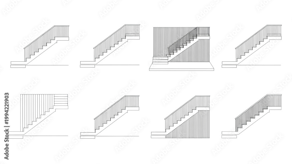 Obraz premium Different Types of Staircase Designs and Variations