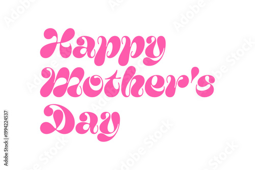 Happy Mother's Day - 母の日を祝うシンプルなロゴマーク、Happy Mother's Day
