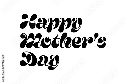 Happy Mother's Day - 母の日を祝うシンプルなロゴマーク、Happy Mother's Day
