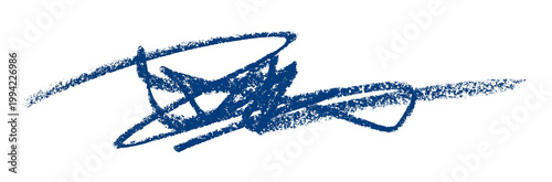 blue pencil strokes isolated on transparent background