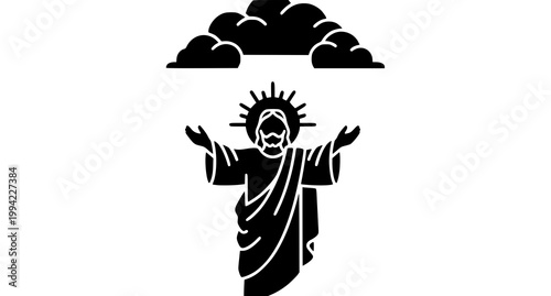 Fotografie Ascension of jesus christ a silhouette depiction of faith and divinity