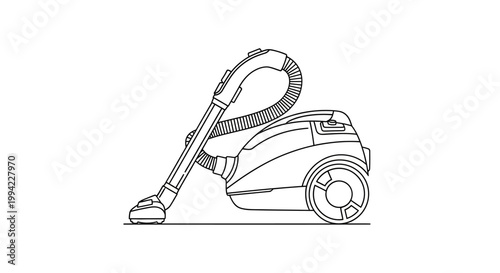 Outline Illustration of a Modern Household Vacuum Cleaner