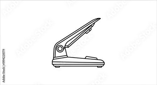 Simple Line Art Illustration of a Paper Hole Puncher