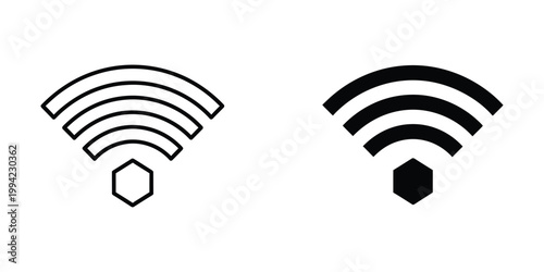 Comparison of two different wifi signal strength icons with varying visual weight