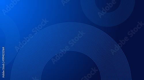 Abstract blue background with layered circular line patterns and gradients