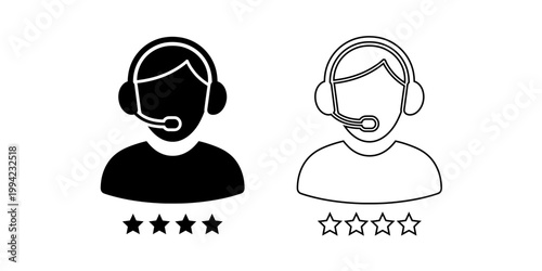 Customer service representatives with ratings