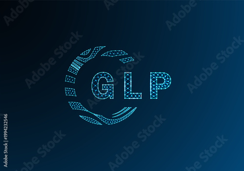 GLP low poly letter logo vector design. GLP lower poly logo design. GLP unique low poly logo design.