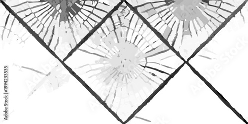 Abstract black and white diamond pattern with radiating lines