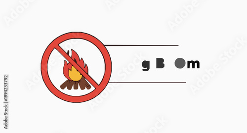Jewish holiday Lag BaOmer banner with crossed out bonfire icon safety message vector illustration on white