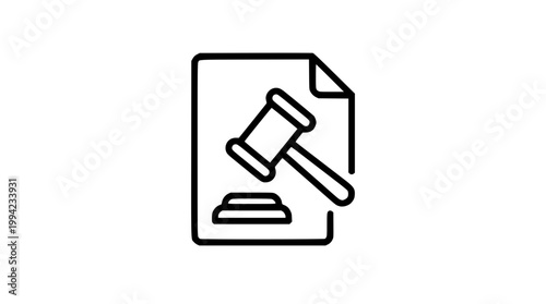 Simple vector illustration of a gavel hitting a sounding block