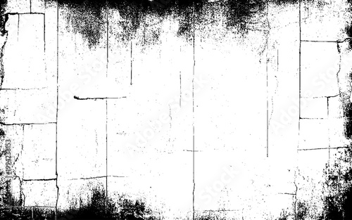 Grunge black and white pattern. Monochrome particles abstract texture. Background of cracks wall.