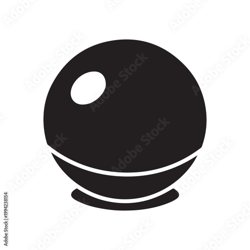 Fitness ball glyph icon. Fitball. Silhouette symbol. Negative space. Raster isolated illustration