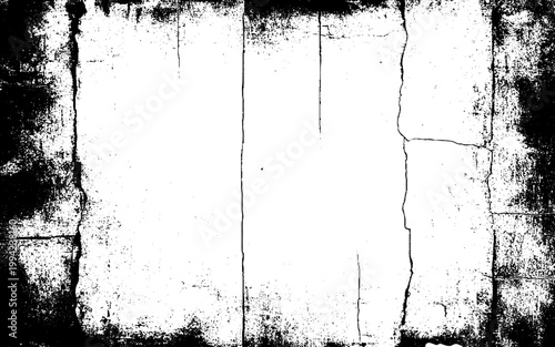 Grunge black and white pattern. Monochrome particles abstract texture. Background of cracks wall.