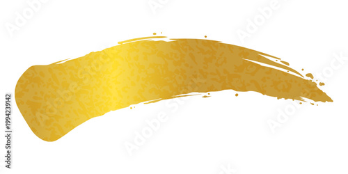 筆で書かれた、金の曲線の素材