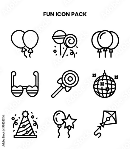 Fun Line SVG Icons Pack