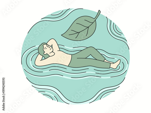 Person relaxing in water for mental health