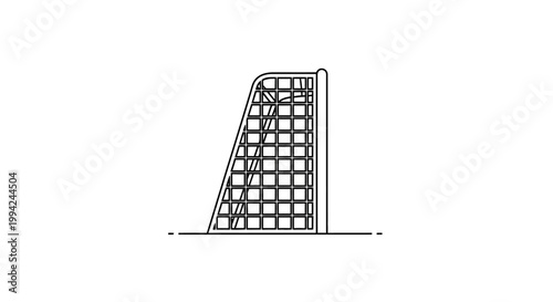 Minimalist Soccer Goal Side View Line Icon