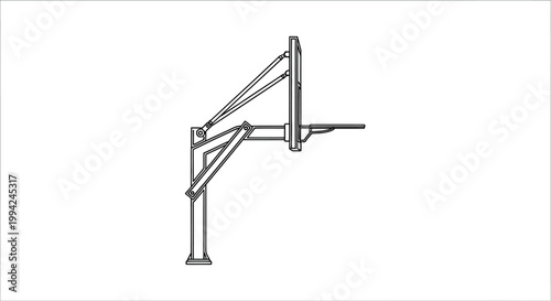 Technical Drawing of a Basketball Hoop System