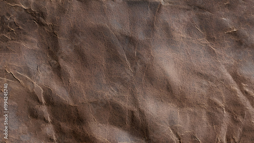 Dark brown wrinkled leather texture background for rustic design. 