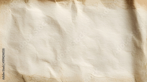 Abstract brown parchment paper texture with crumpled effect