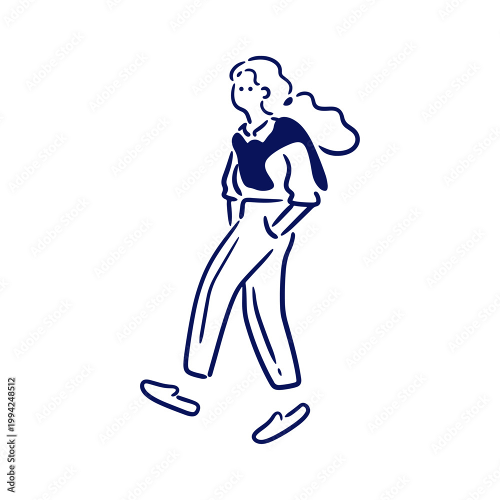 Obraz premium テレビ局で働く女性のイラスト素材