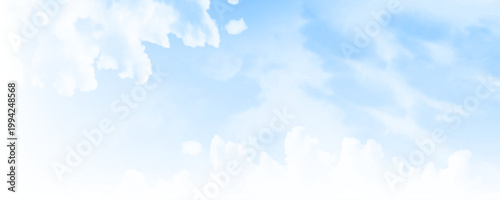 Panoramic view of peaceful blue sky and white cloud formation
