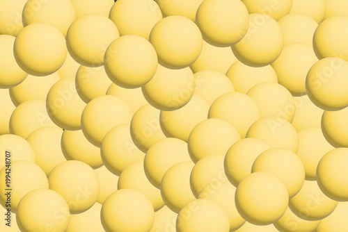 Abstract 3D Yellow Spheres and Balls Background for Modern Web Banners and App UI