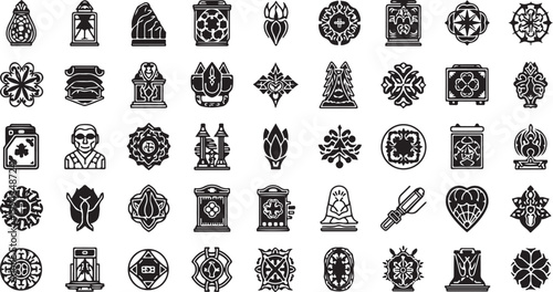 Collection of various religious and cultural symbols