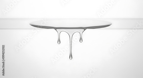 Minimalist White Liquid Droplet Abstract Art