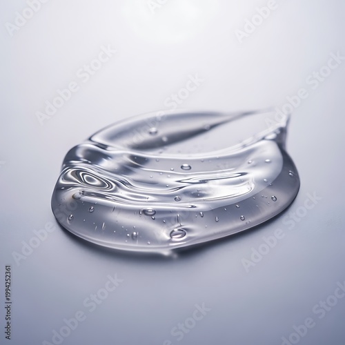 Clear Water Drop Shaped Glass Object with Bubbles on a Light Background