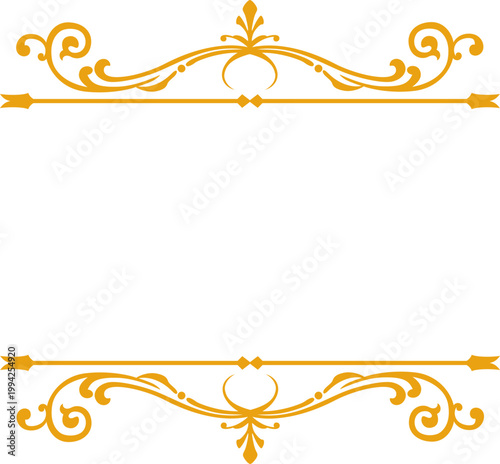Elegant Gold Decorative Frame Border
