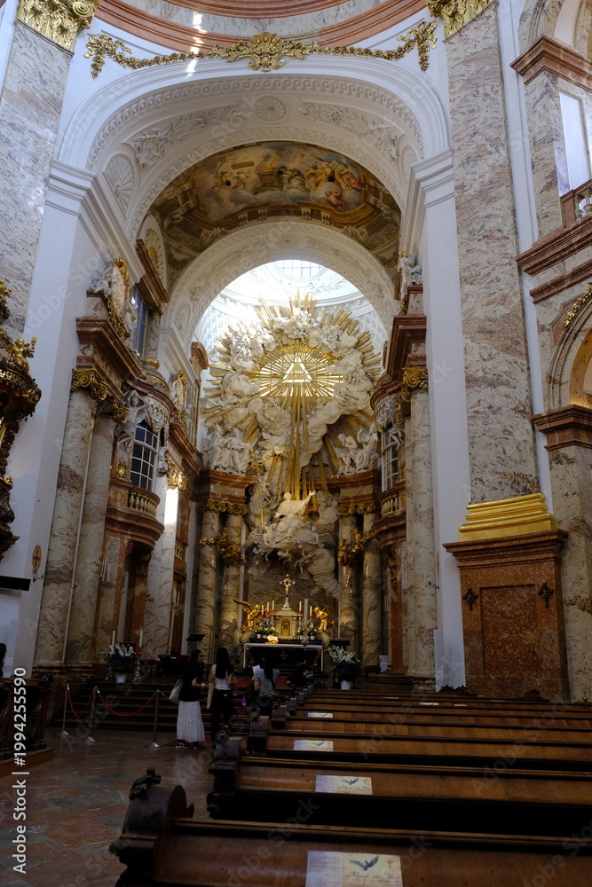 Fototapeta premium Baroque Church Interior With Heavenly Light