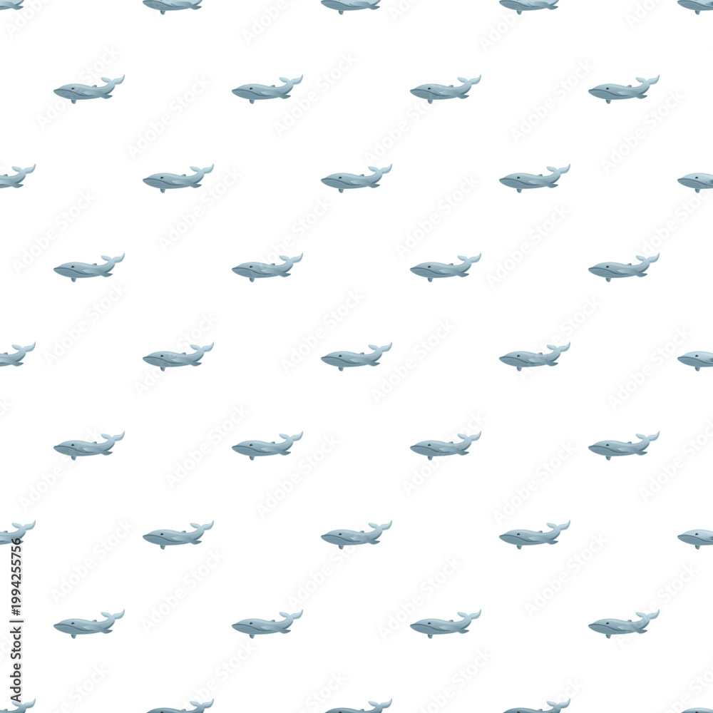 Fototapeta premium Blue whale characters creating a fun repeating animal background