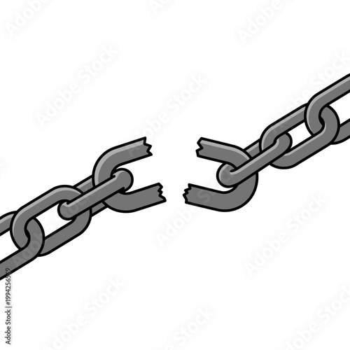 Steel Chain Breaking in the Middle Conceptual Illustration