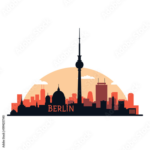 Berlin Germany City Skyline Vector Illustration Silhouette