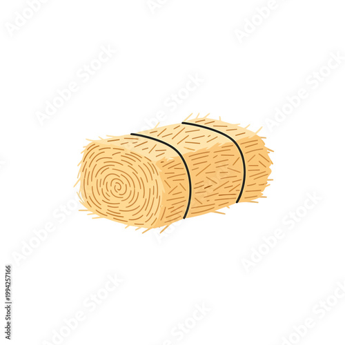 Round straw bale vector illustration for farming agriculture design