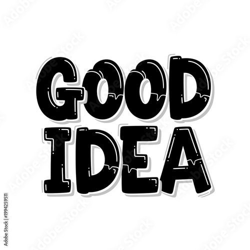 Good Idea Typography Design in Bold Black Letters