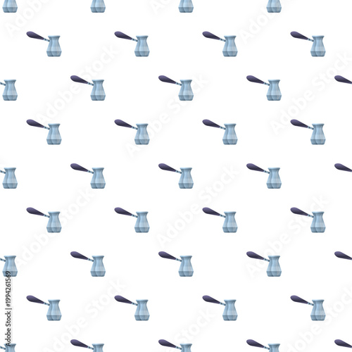 Turkish coffee pots repeating on a white background, forming a seamless pattern