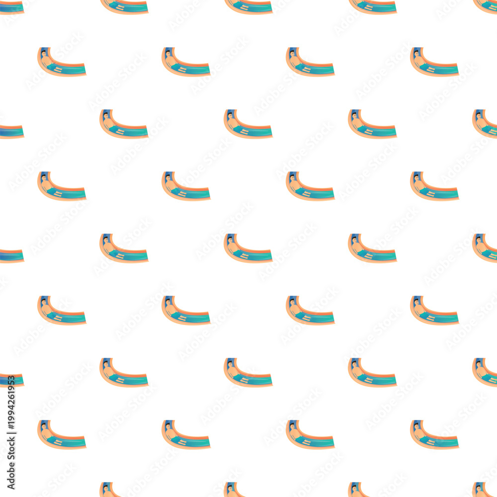 Fototapeta premium People enjoying a water slide at a swimming park in a seamless pattern