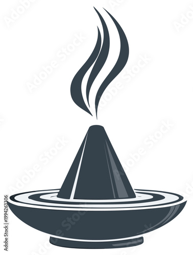 Aromatic diffuser emitting vapor illustration, for aromatherapy and wellness