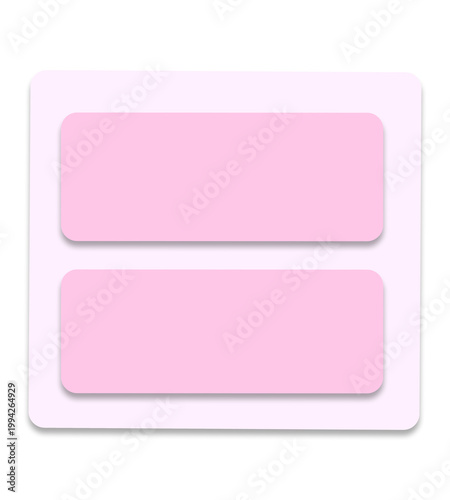 Set of two blank text pink boxes for website interface and app design
