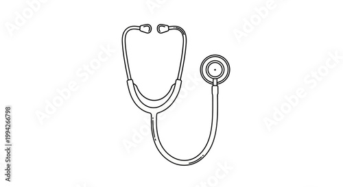 Medical Stethoscope Line Art Icon