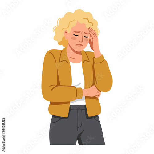 A man in casual clothes stands relaxed looking sideways in an illustration