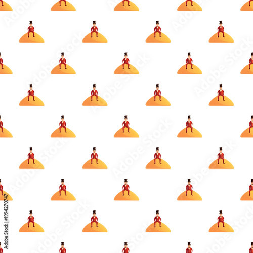 Businessmen sitting on golden sand forming a seamless wealth pattern