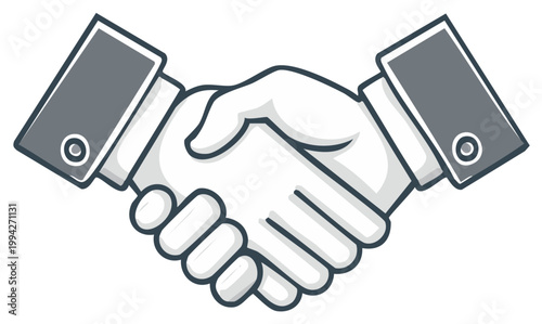 Two Hands Shaking Illustration Representing Partnership Deal or Agreement