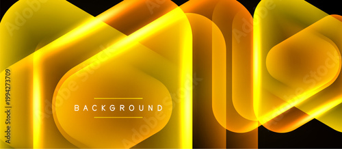 Abstract golden layers create dynamic background. Bright hues blend, forming flowing shapes, modern design element.