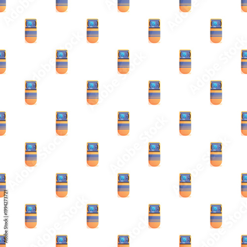 Atm cash machines forming a repeating pattern on a white background