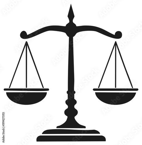 Symbol of justice and fairness with balancing scales