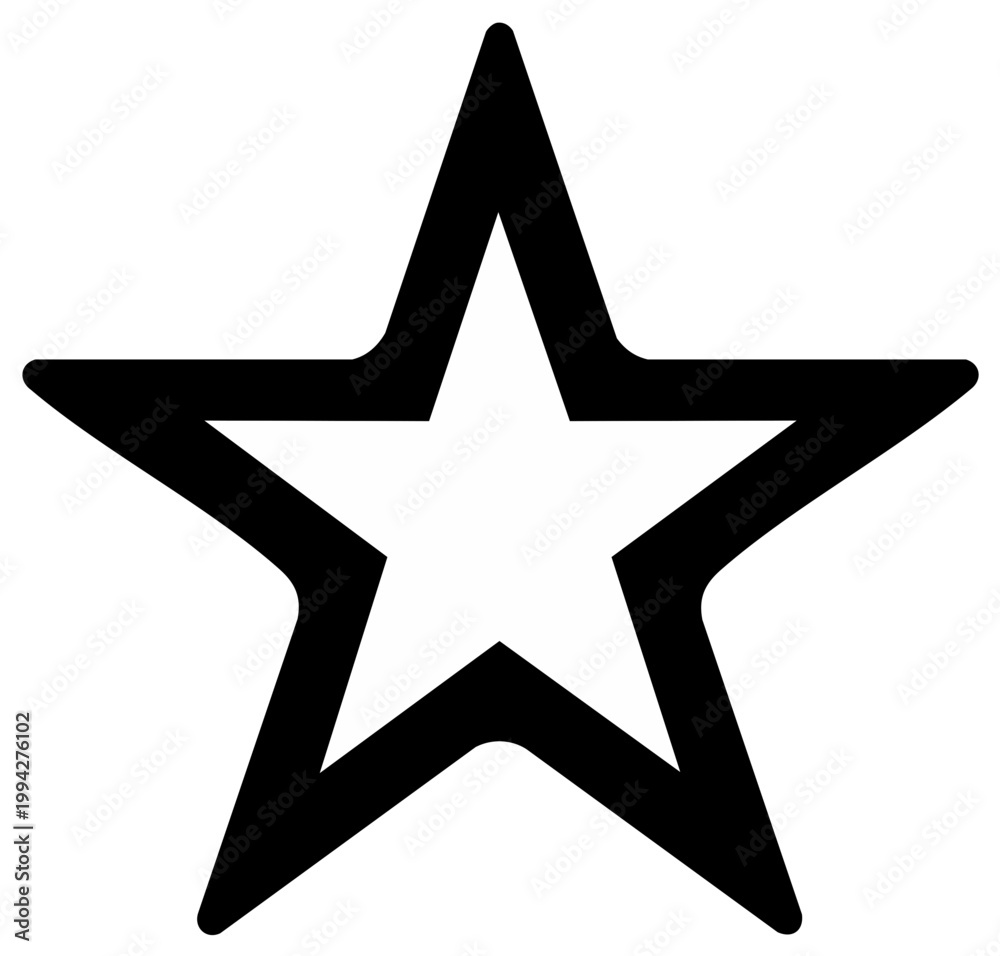 Fototapeta premium Black outline of a five-pointed star symbol with a minimalist design